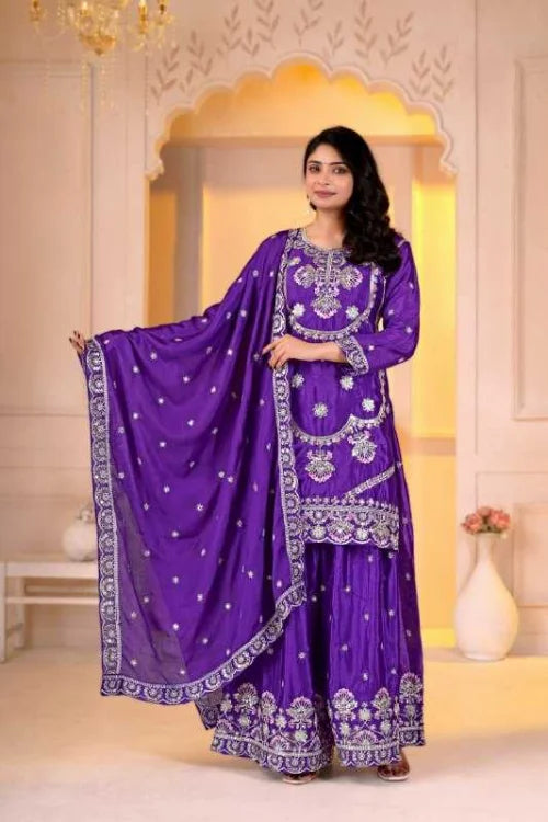 Chinon Sharara Salwar Suit 155
