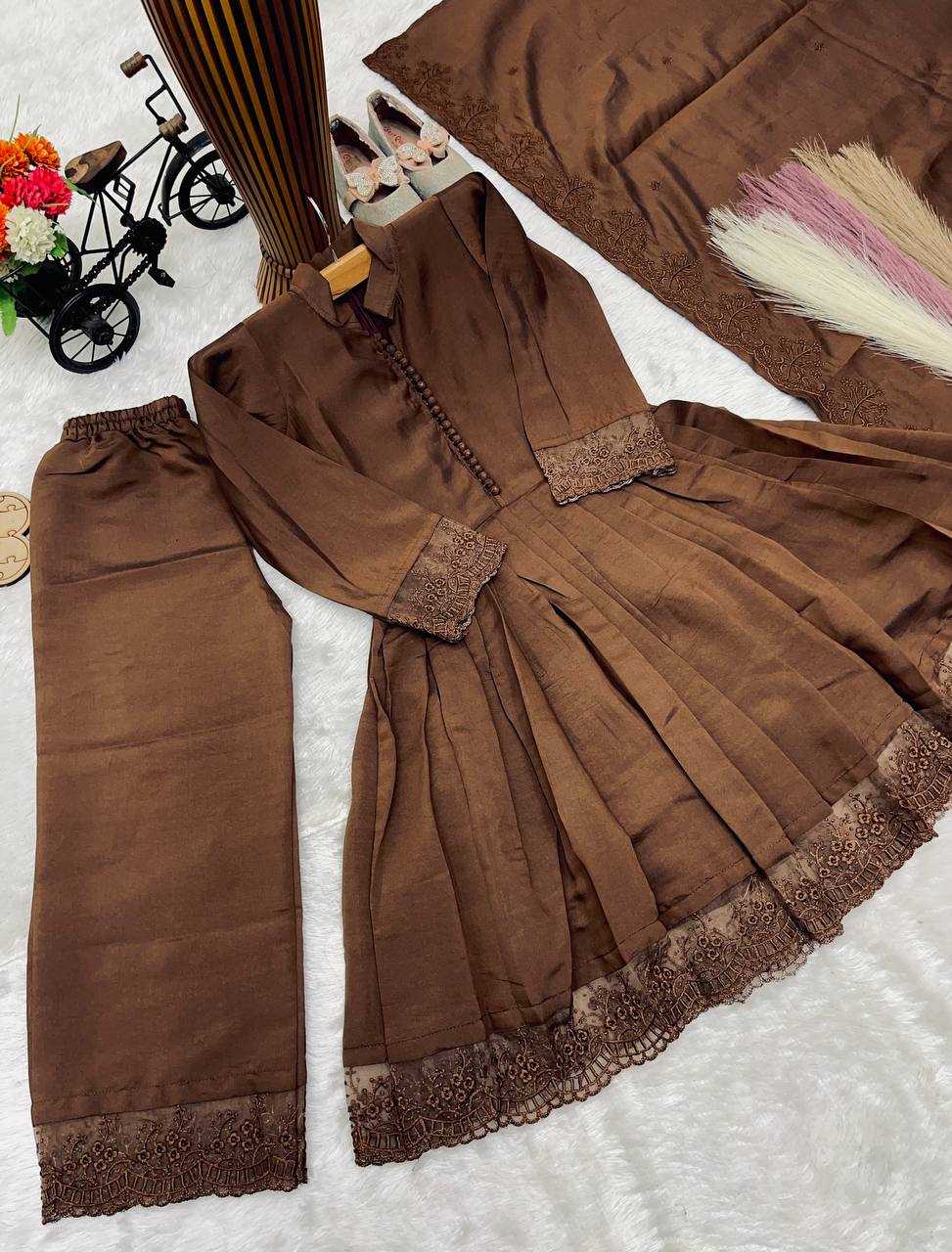 Heavy Roman Silk Kids Gown