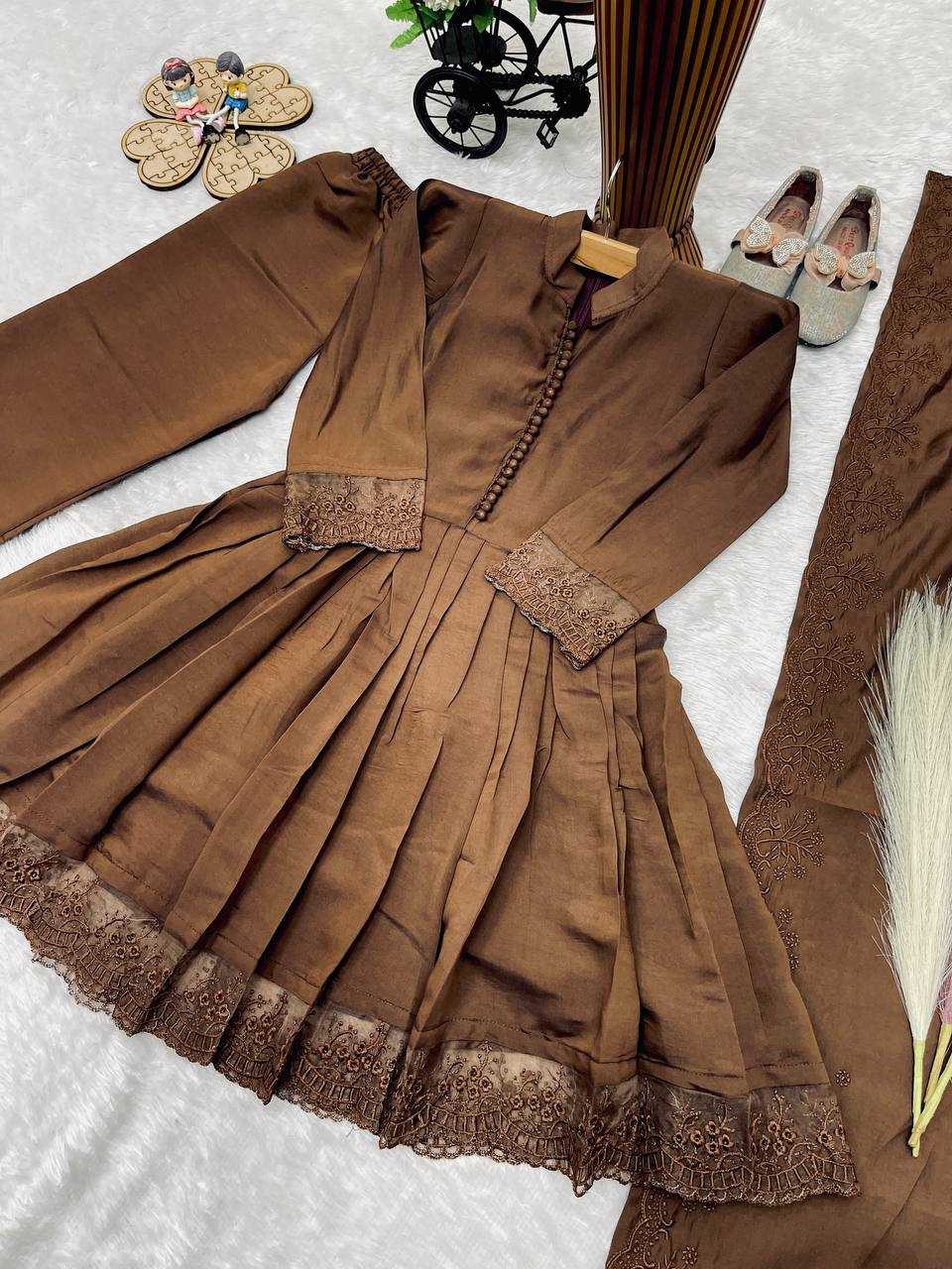 Heavy Roman Silk Kids Gown