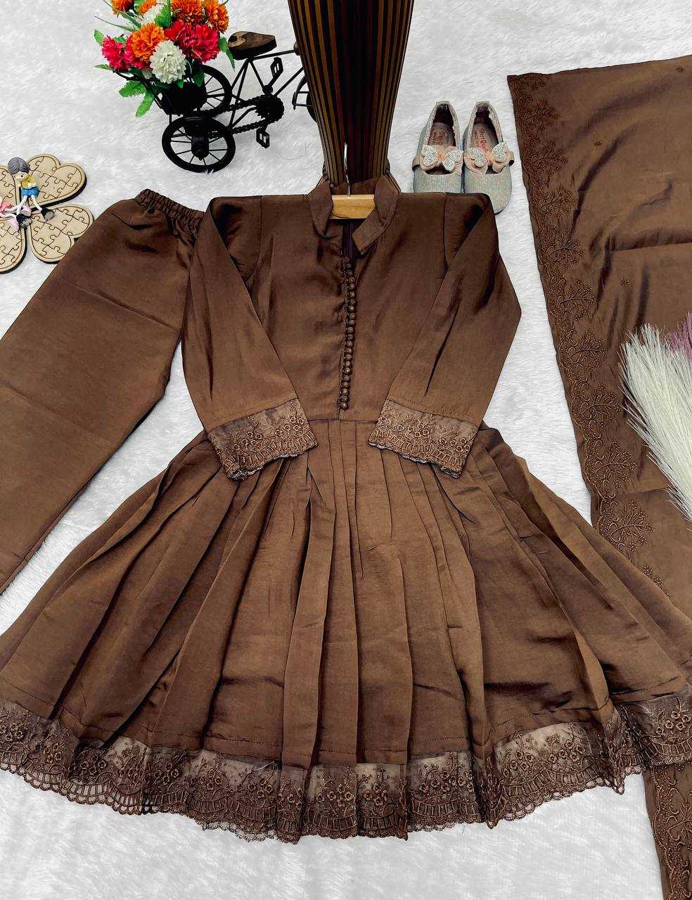 Heavy Roman Silk Kids Gown