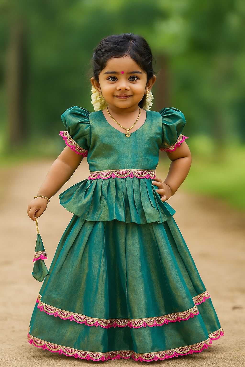 Soft Silk Kids Lehenga