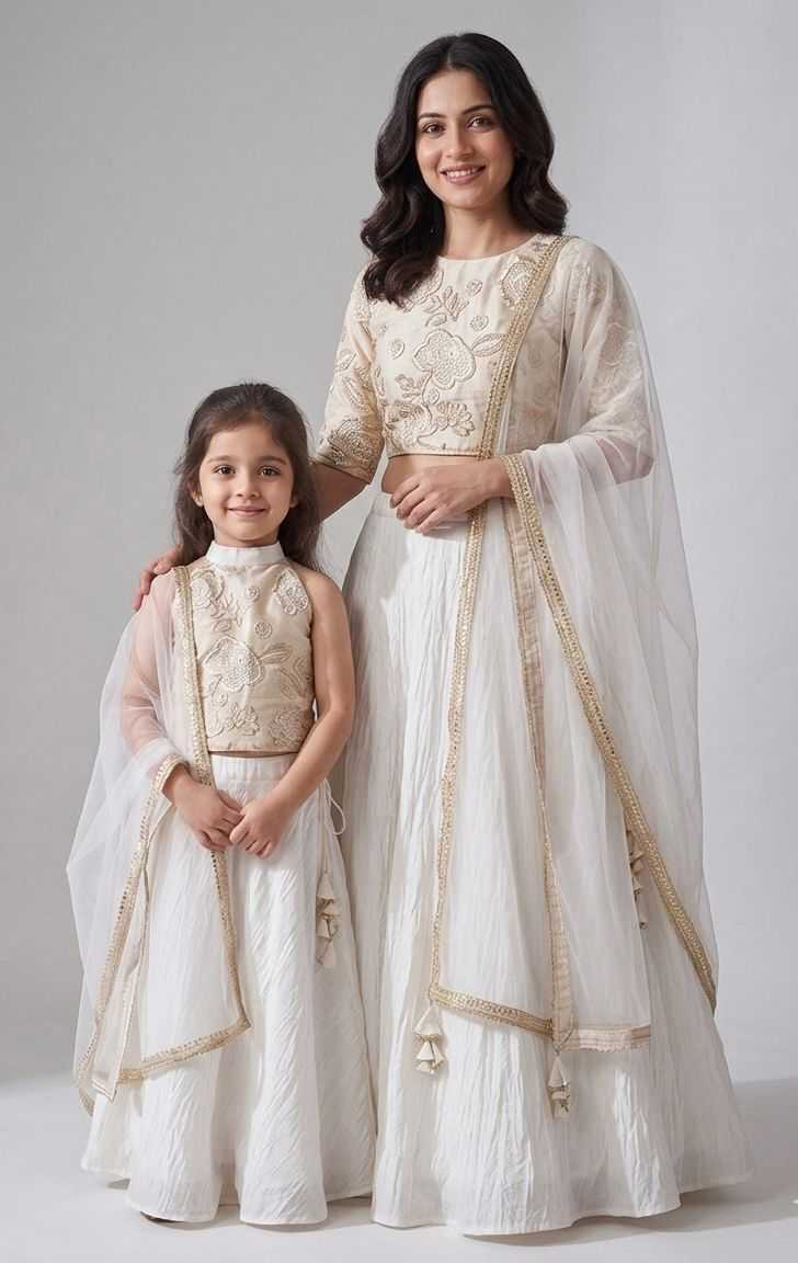 Silk Mother Daughter Casual Dress