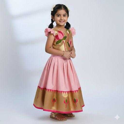 Paithani Silk Kids Lehenga