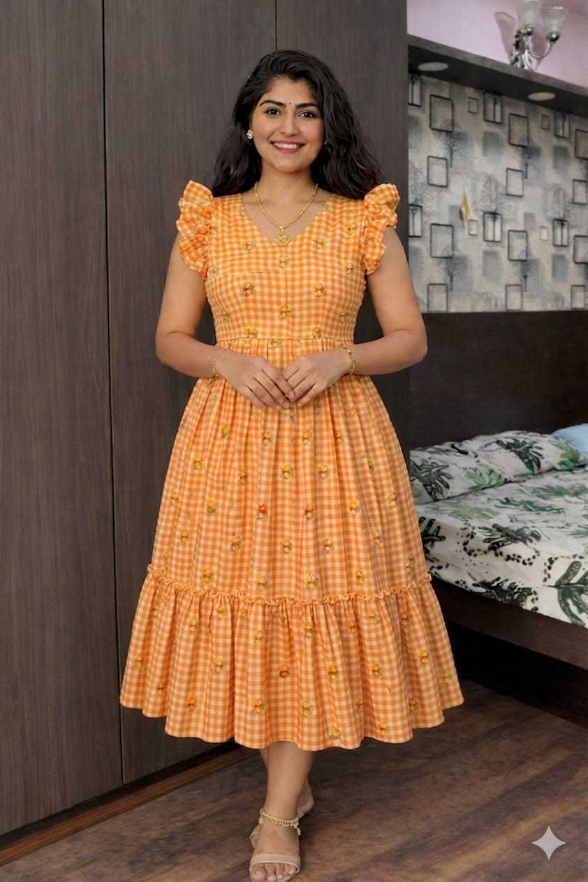 Anaya Soft Cotton Silk Kids Gown