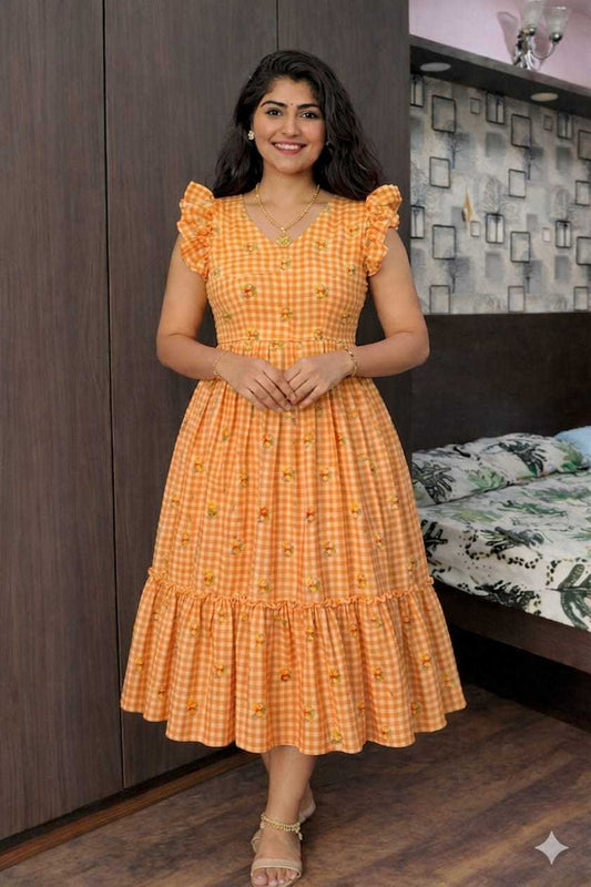 Anaya Soft Cotton Silk Kids Gown