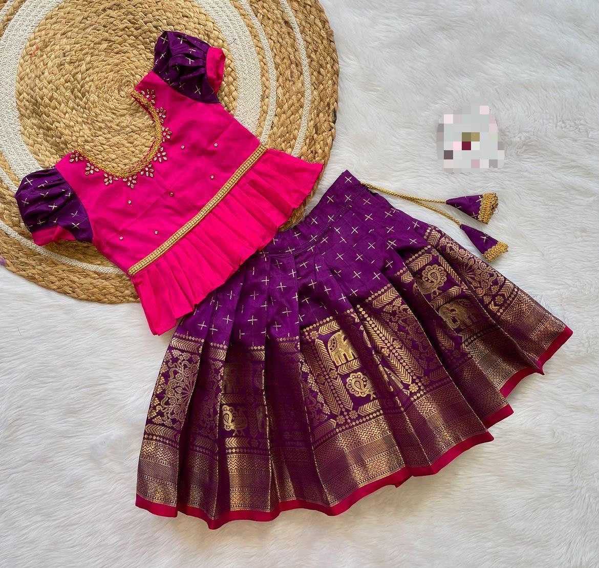 Banarasi Soft Silk Kids Lehenga