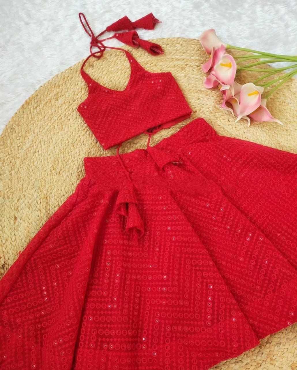Faux Georgette Kids Lehenga