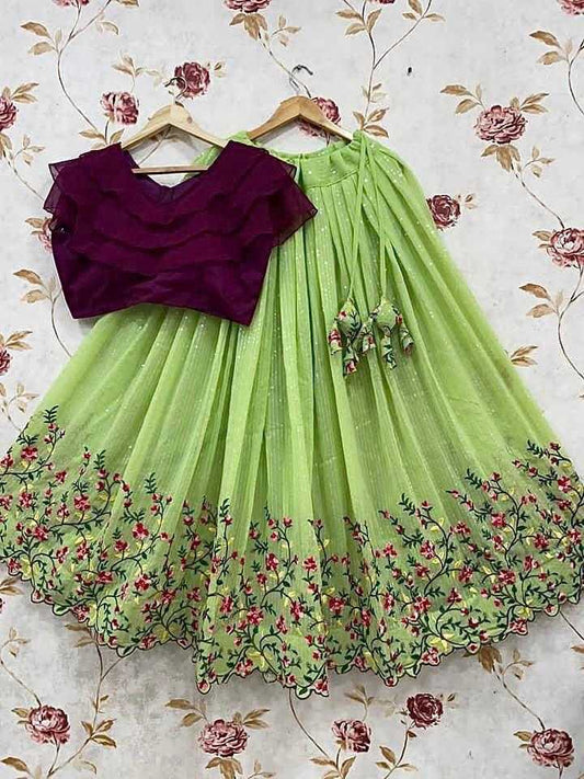 Ishani Premium Georgette Kids Lehenga