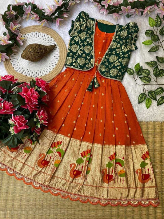 Ishita Tissue Silk Kids Gown