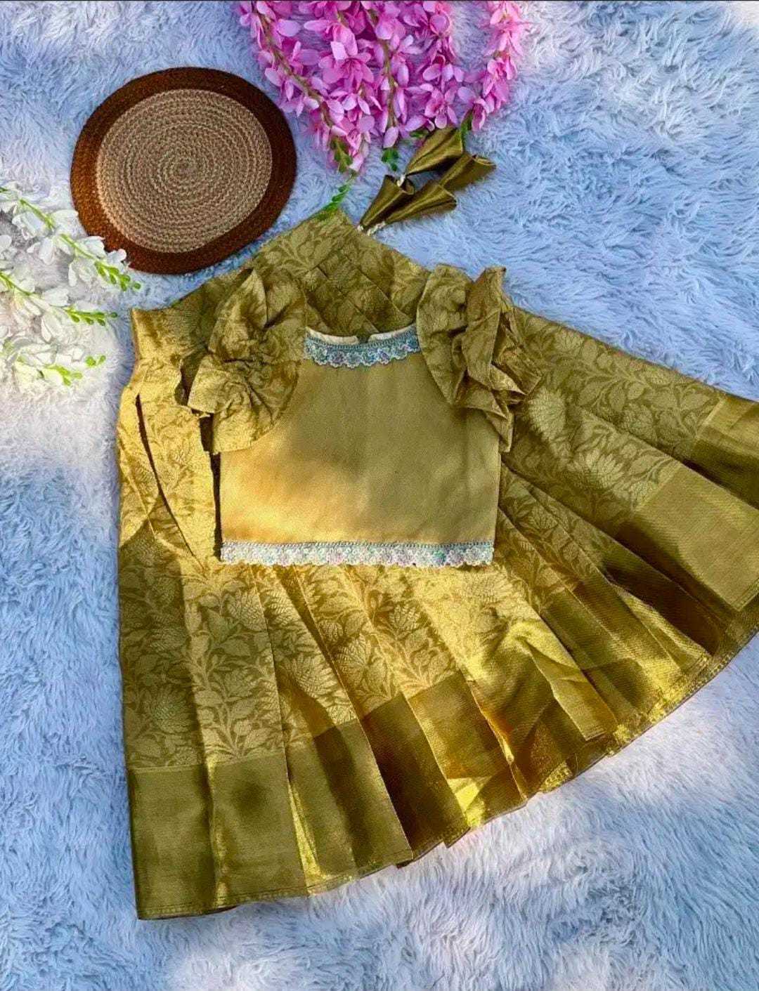 Kiara Kanjivaram Silk Kids Lehenga