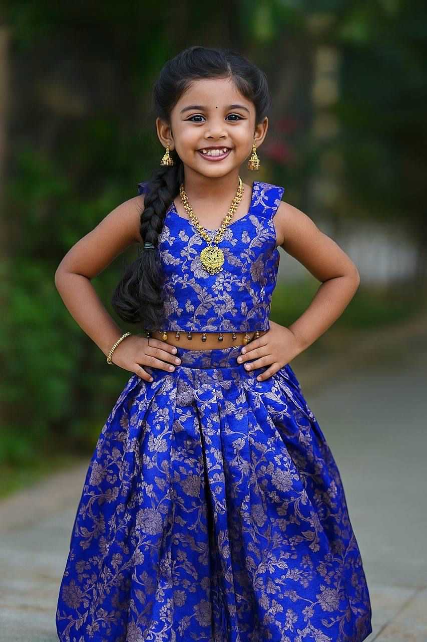 Mahika Banarasi Soft Silk Kids Lehenga