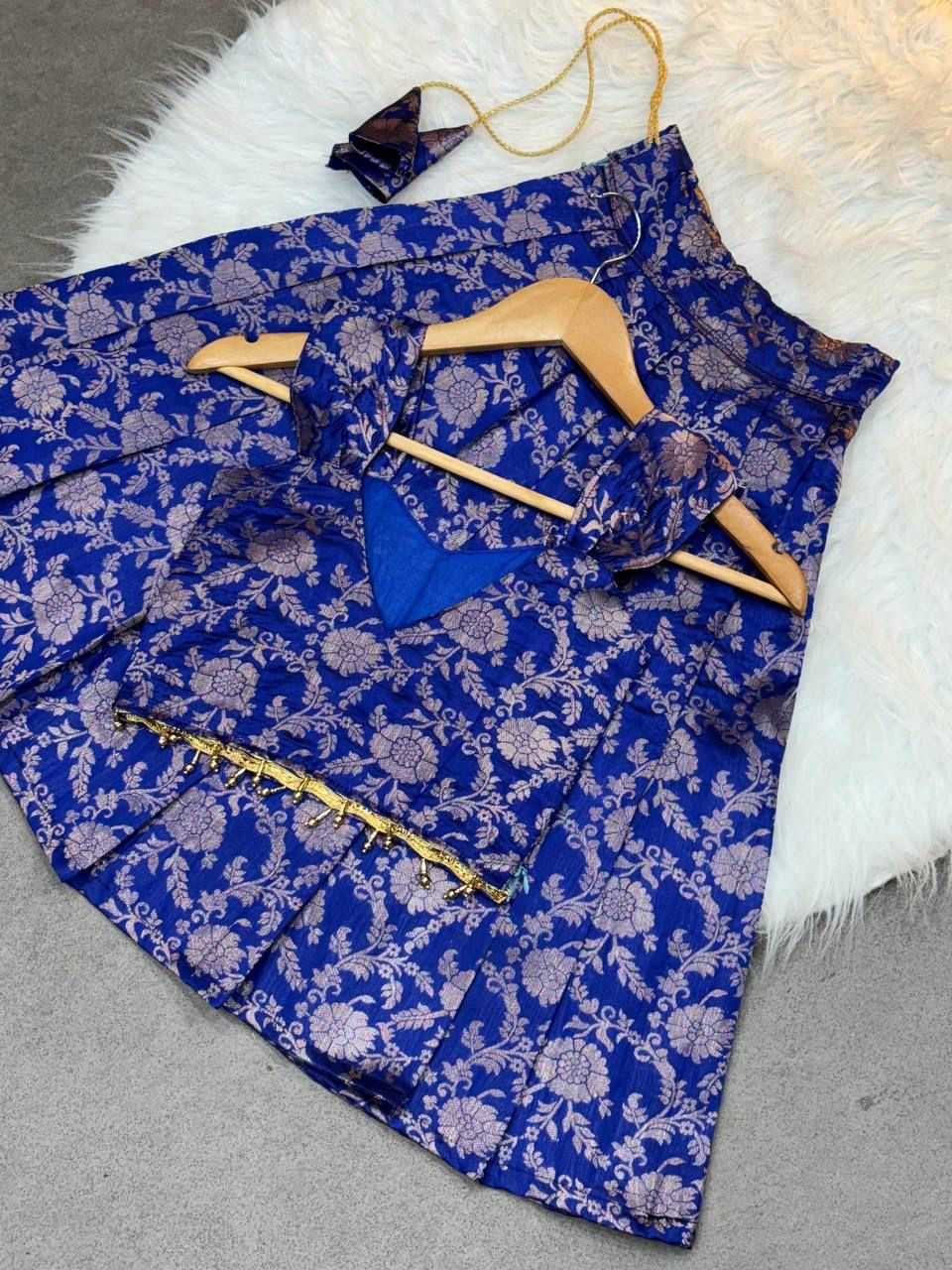 Mahika Banarasi Soft Silk Kids Lehenga
