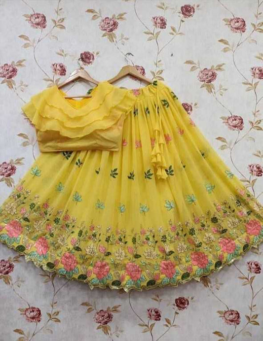 Mahira Faux Georgette Kids Lehenga