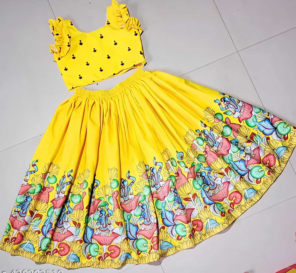 Meher Heavy Chinnon Silk Kids Lehenga