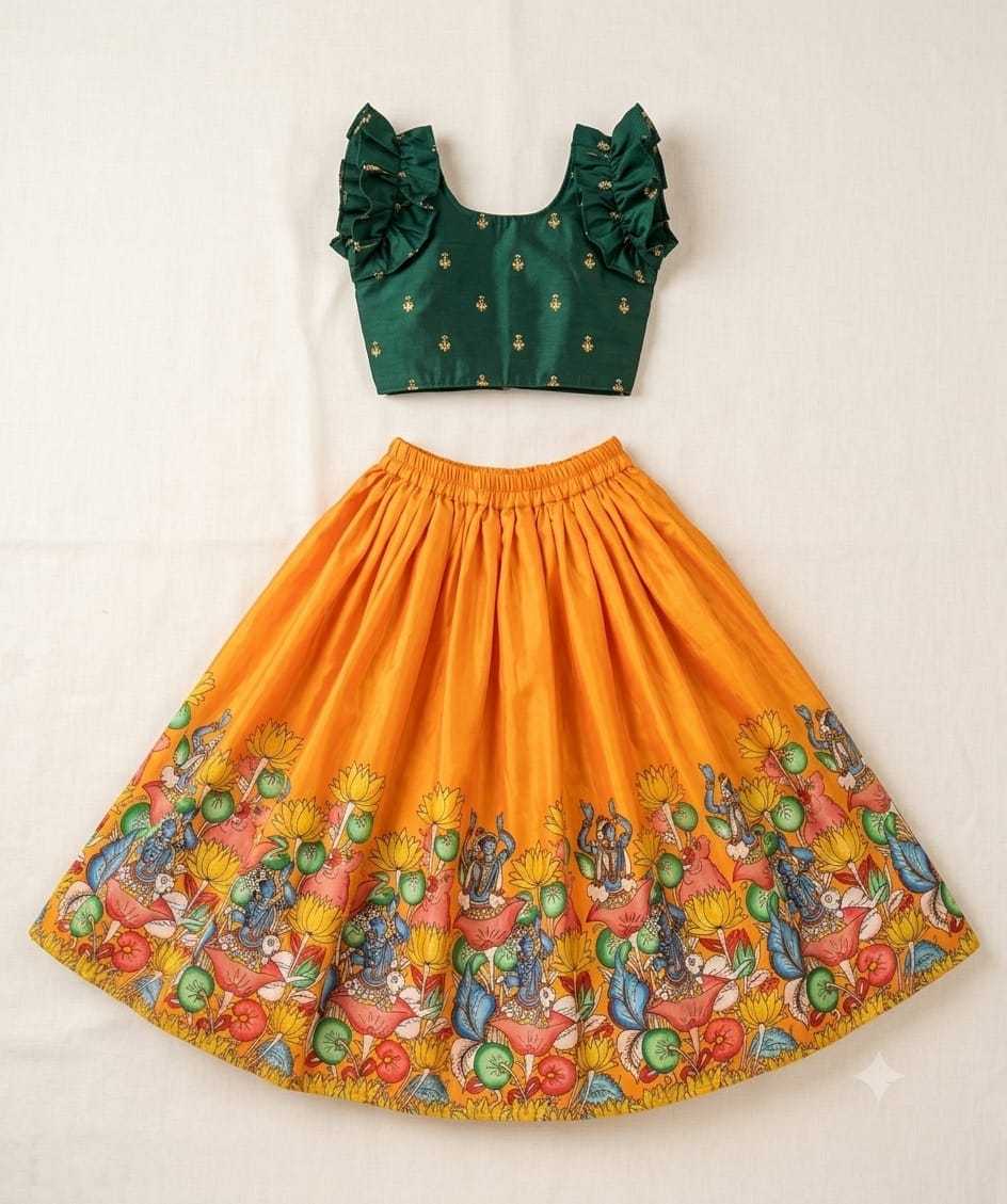 Meher Heavy Chinnon Silk Kids Lehenga