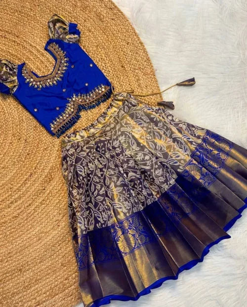 Nitya Banarasi Soft Silk Kids Lehenga