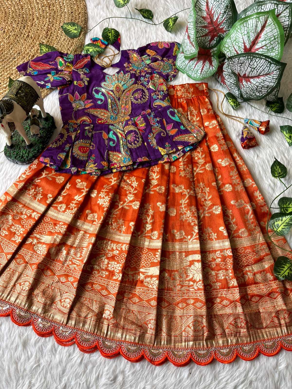 Tussar Silk Kids Designer Frock
