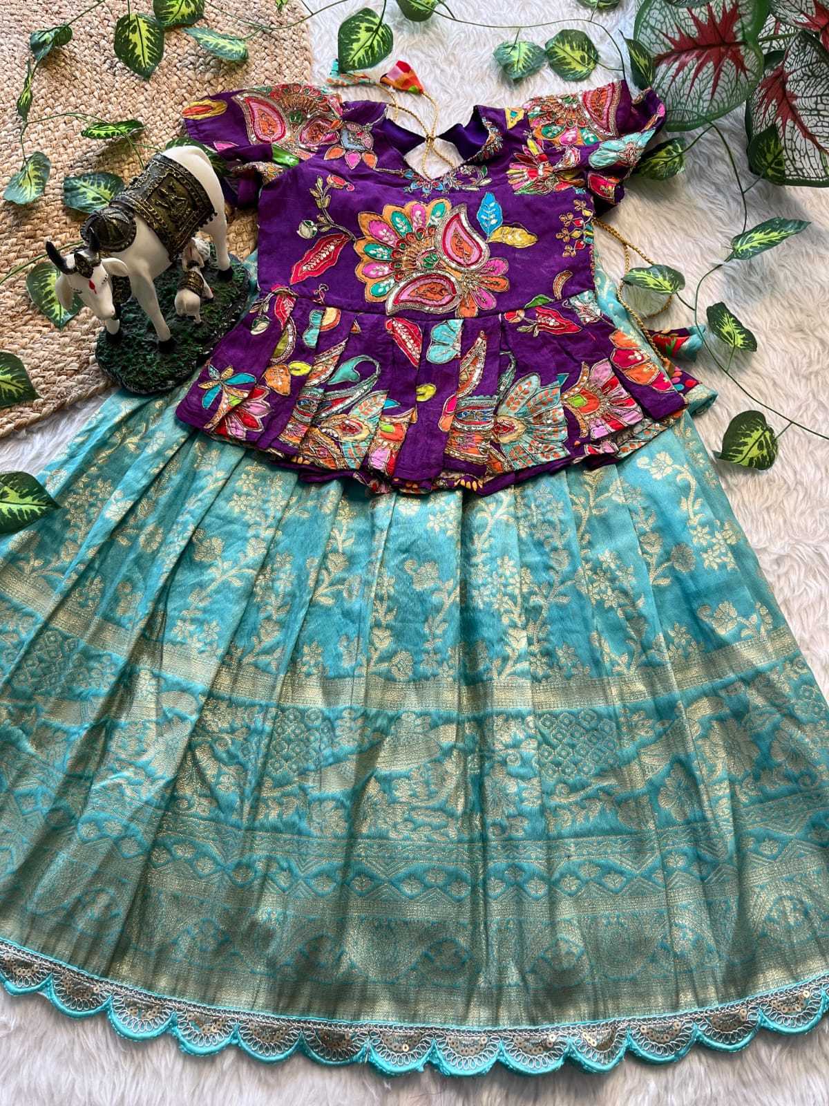 Tussar Silk Kids Designer Frock