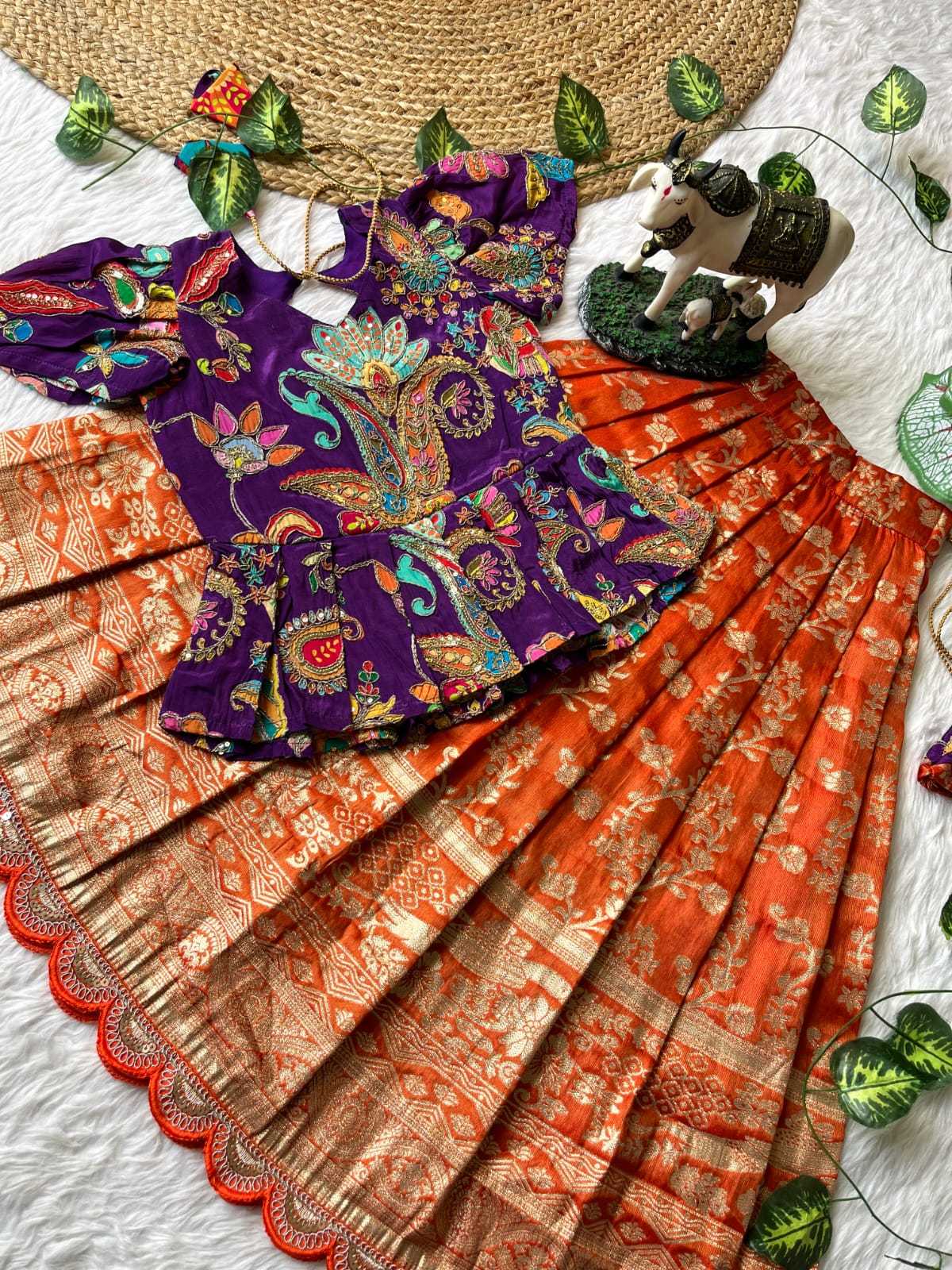 Tussar Silk Kids Designer Frock