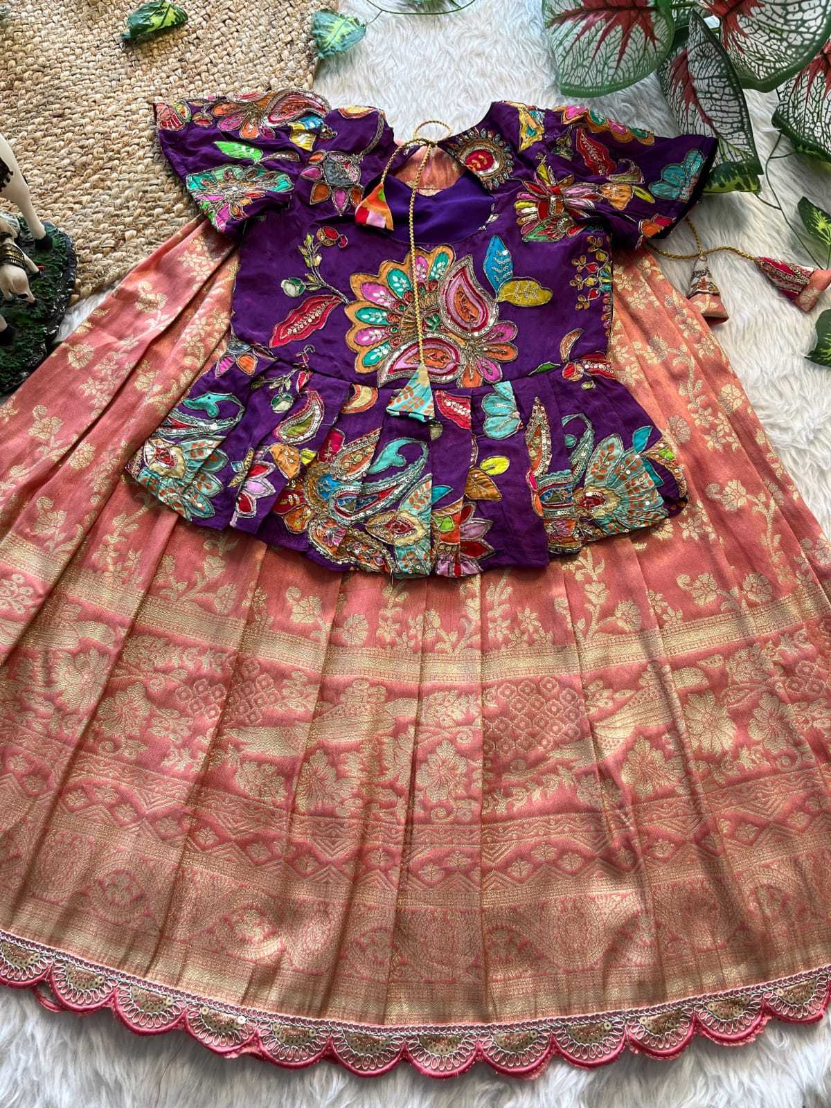 Tussar Silk Kids Designer Frock