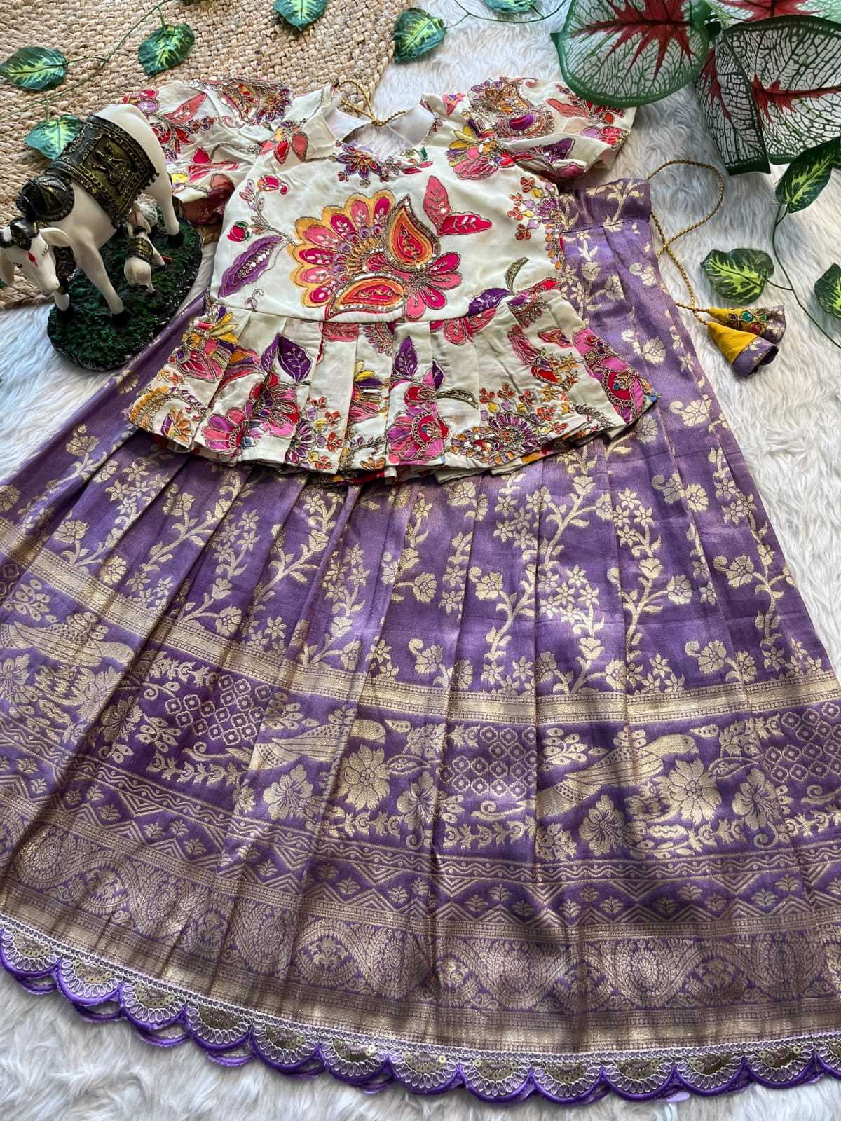Tussar Silk Kids Designer Frock