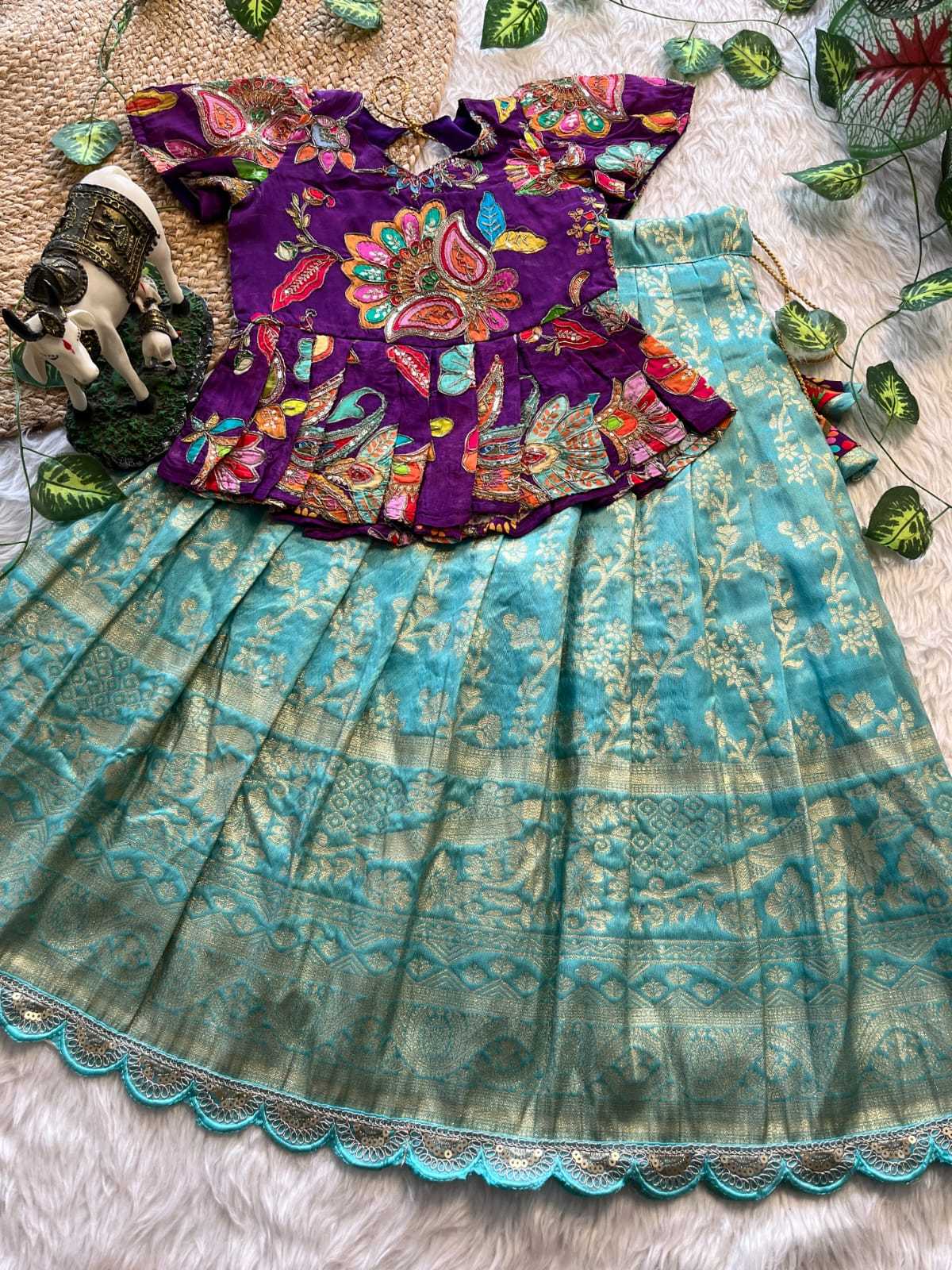 Tussar Silk Kids Designer Frock