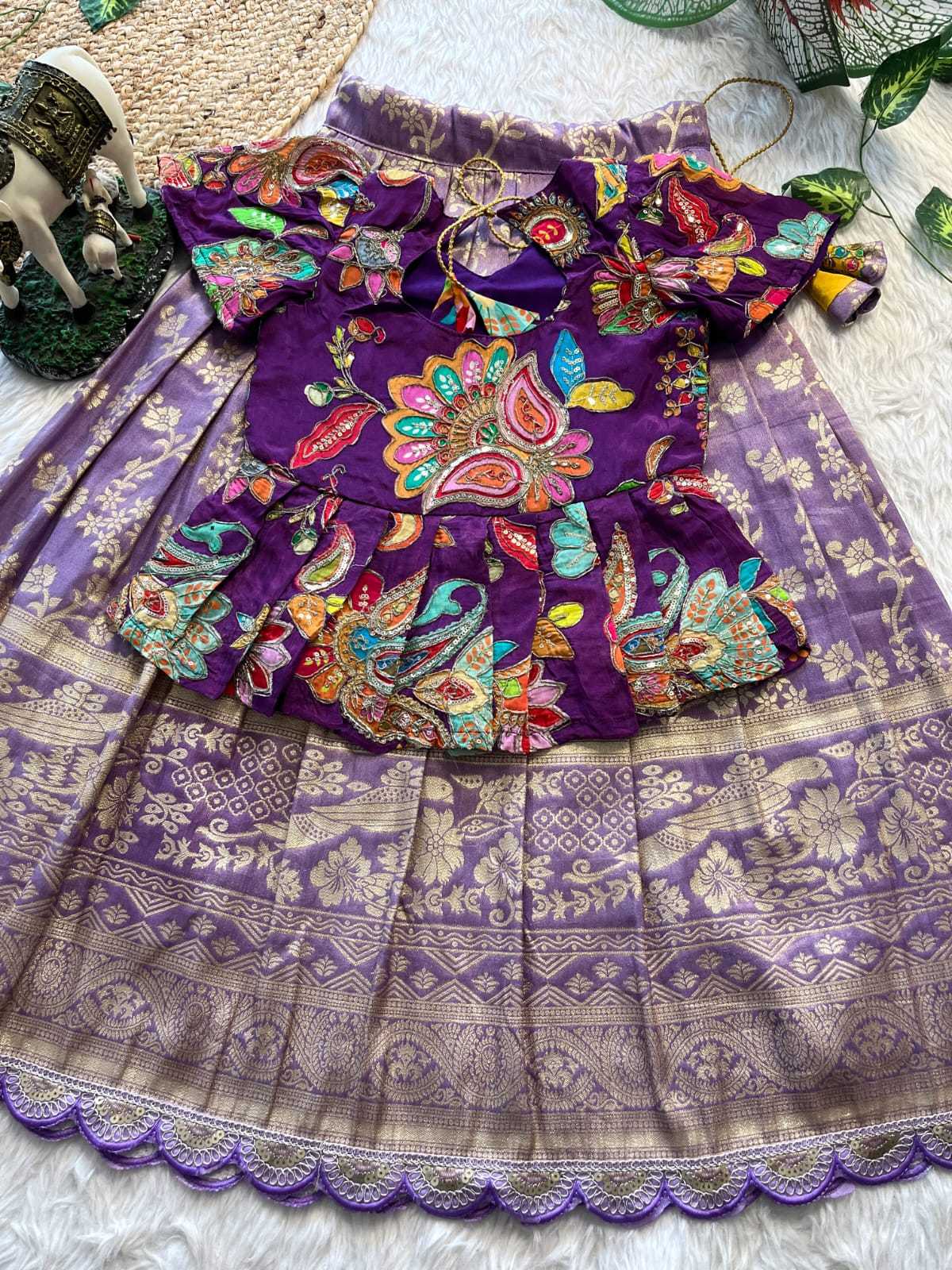 Tussar Silk Kids Designer Frock