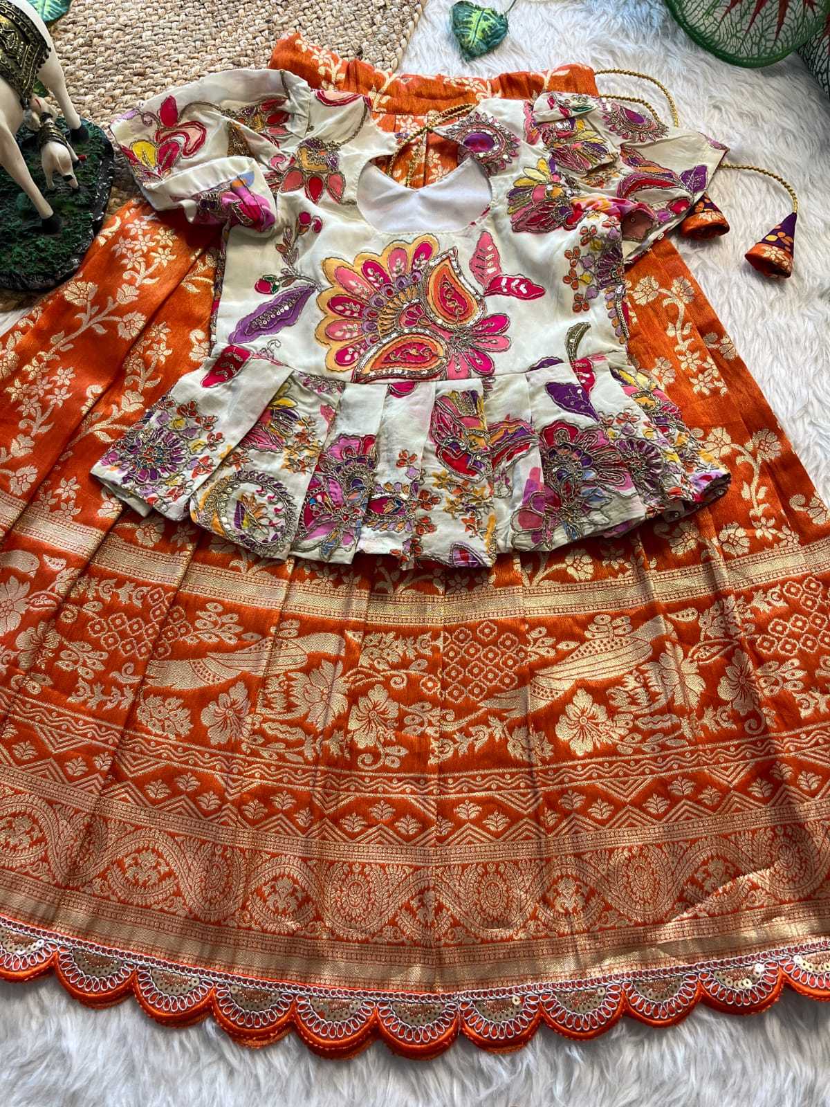 Tussar Silk Kids Designer Frock
