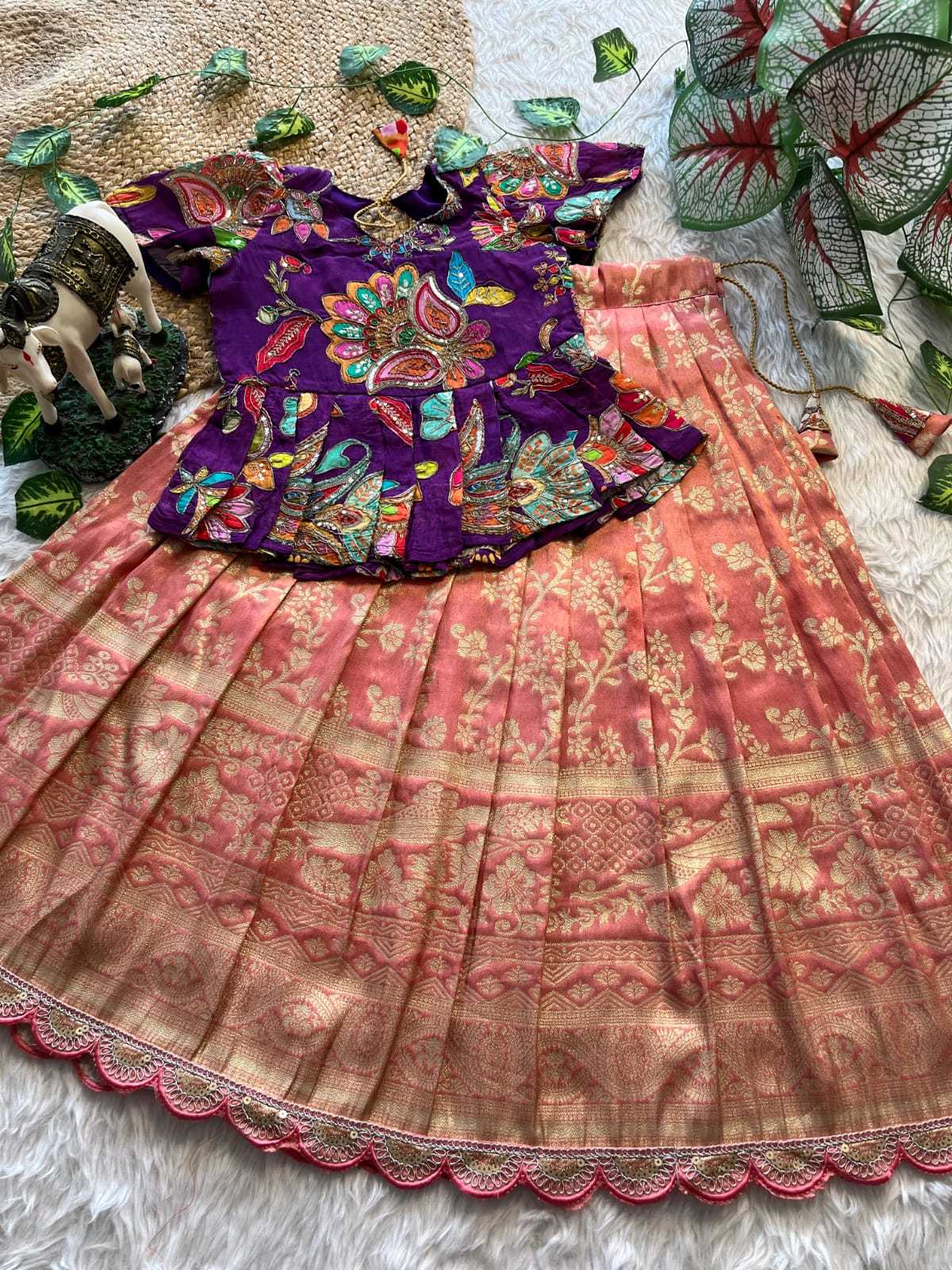 Tussar Silk Kids Designer Frock