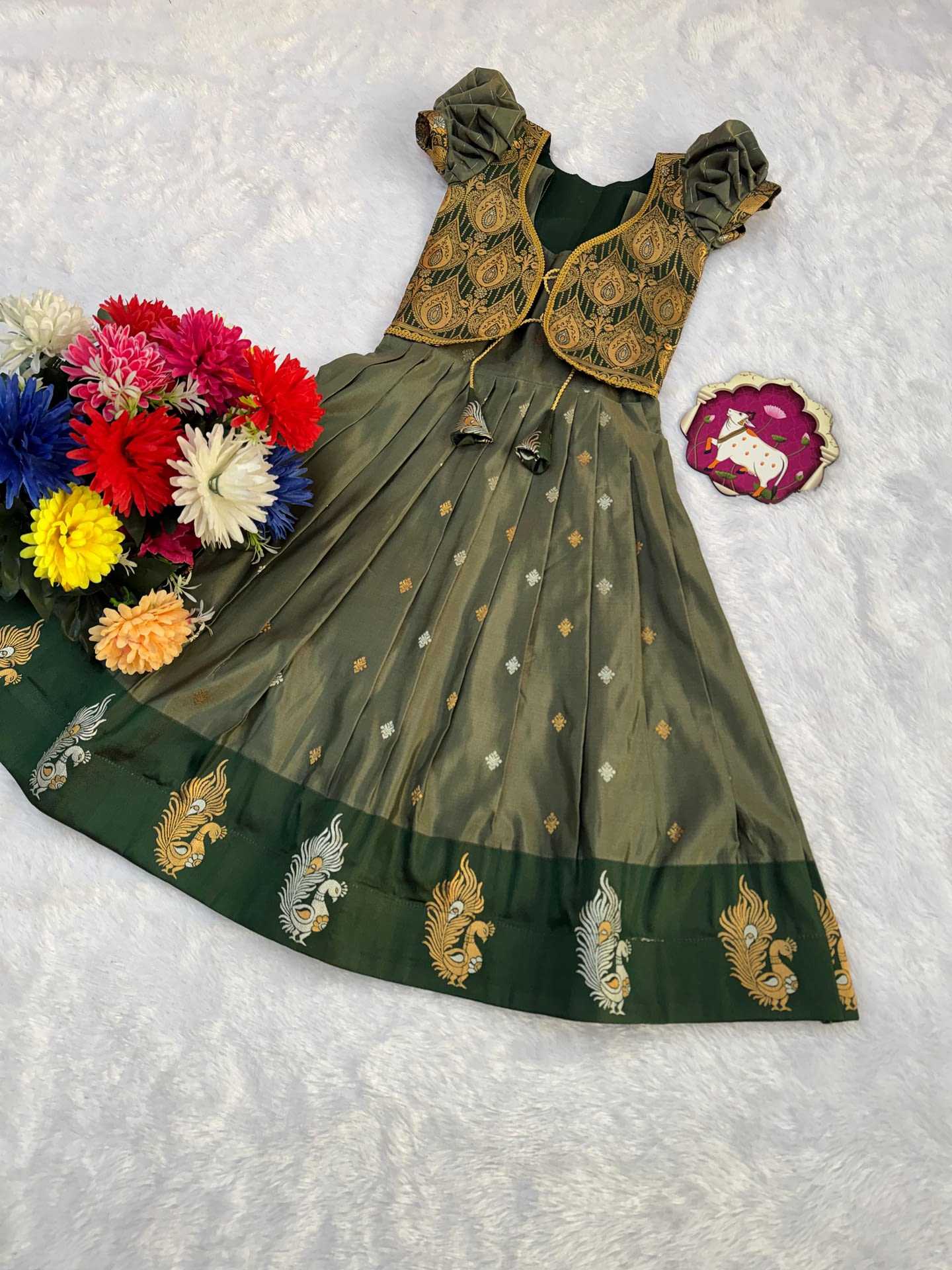 Banarasi Jacquard Kids Gown