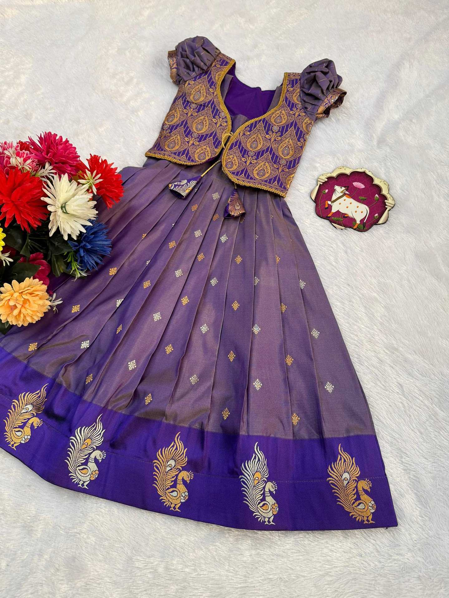 Banarasi Jacquard Kids Gown