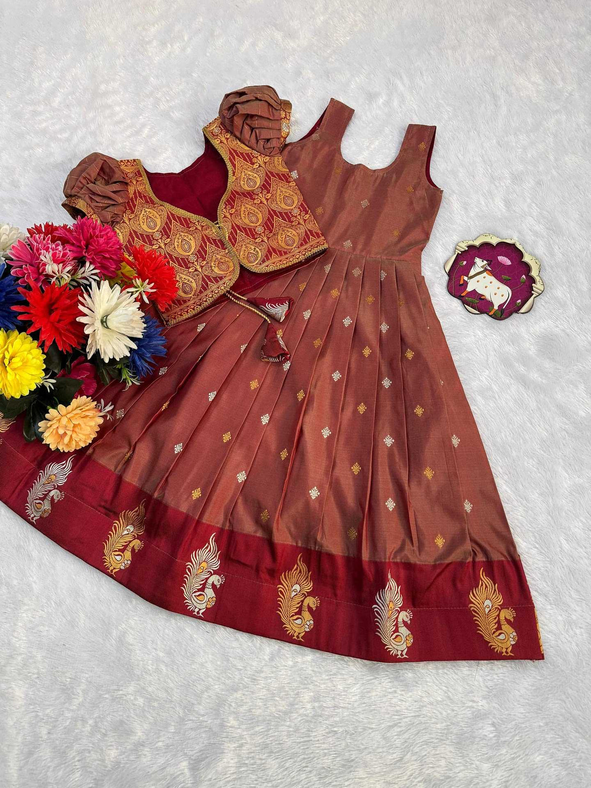 Banarasi Jacquard Kids Gown