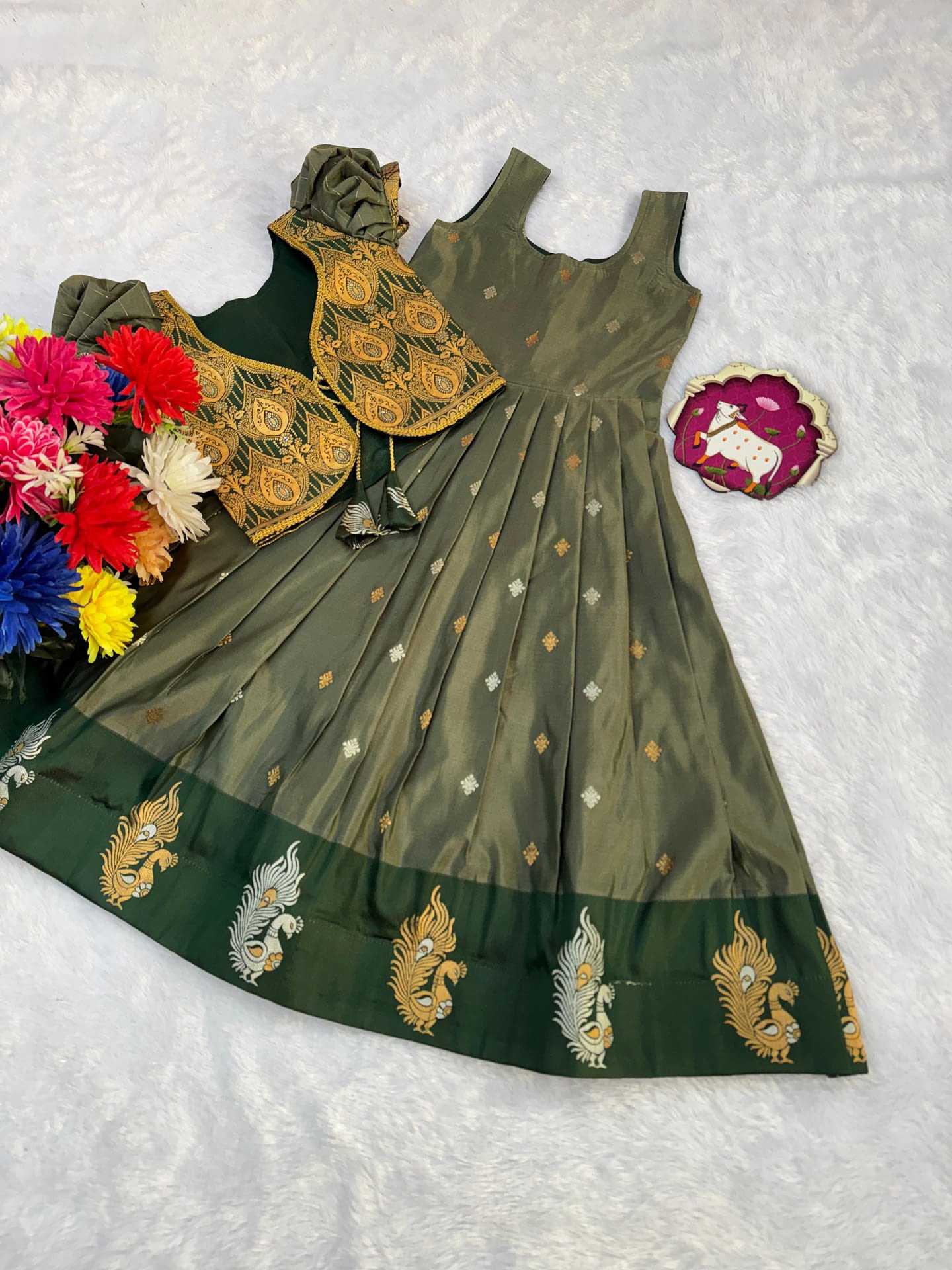 Banarasi Jacquard Kids Gown