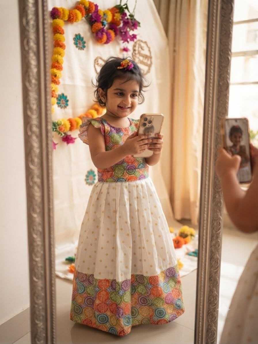 Sumedha Pure Silk Kids Lehenga