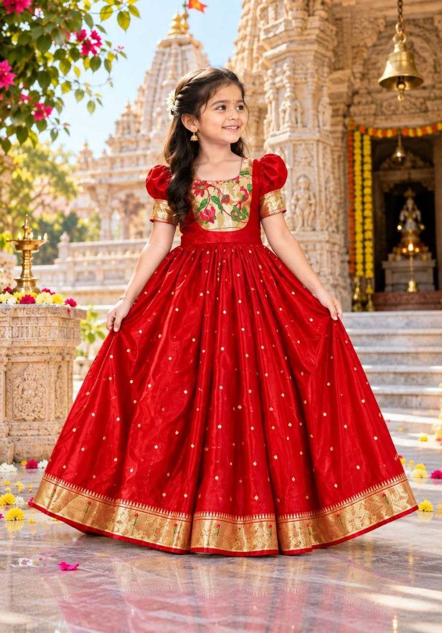 Tilottama Lichi Silk Kids Gown