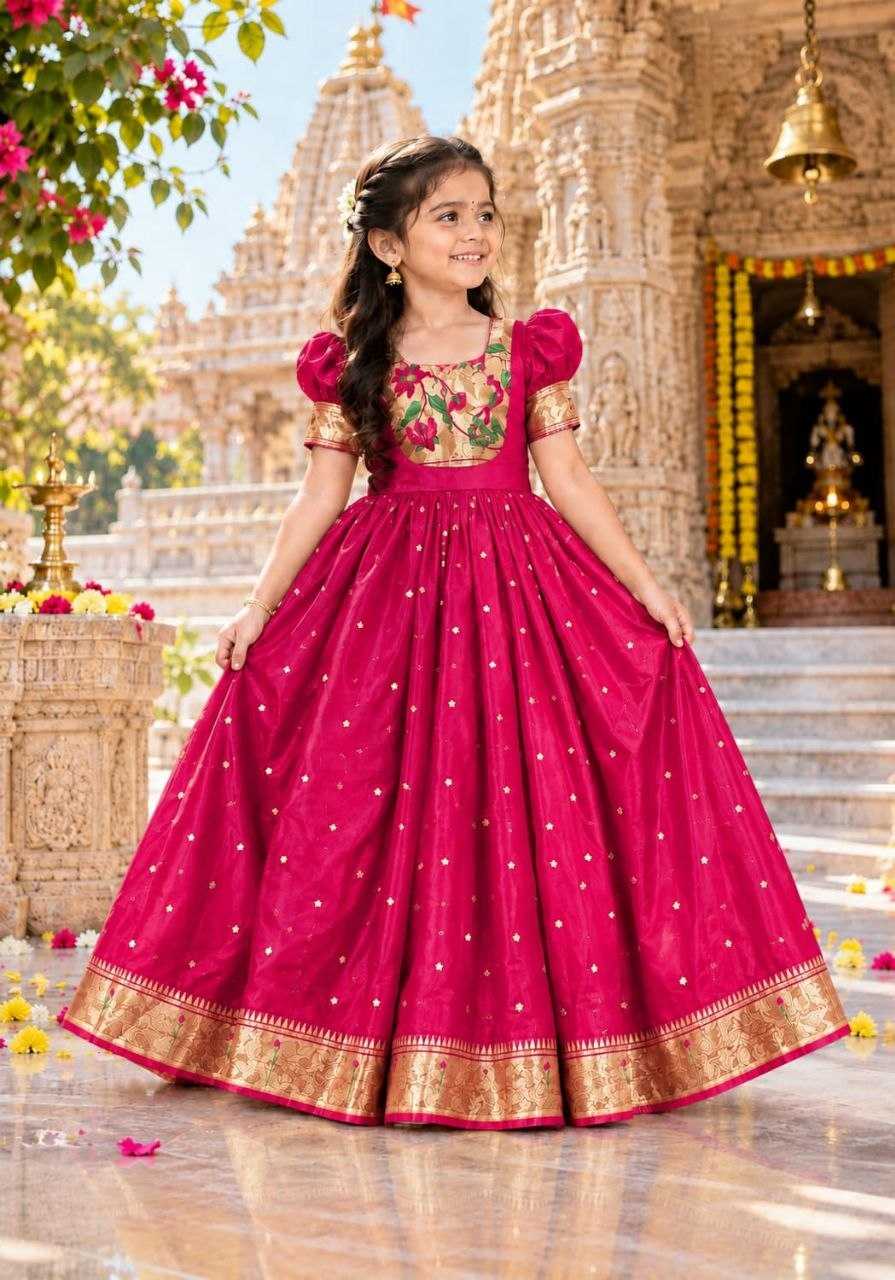 Tilottama Lichi Silk Kids Gown