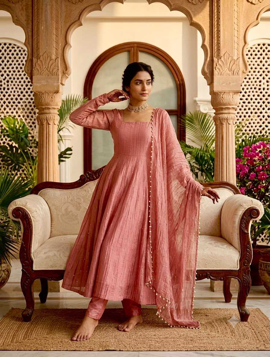 Silk Fancy Gown in Yellow