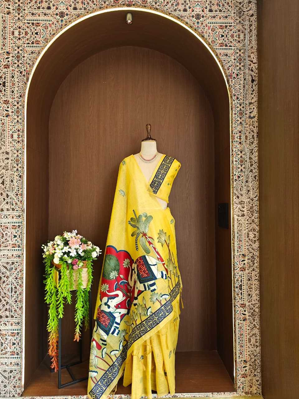 Soft Cotton Designer Saree in Mint Green
