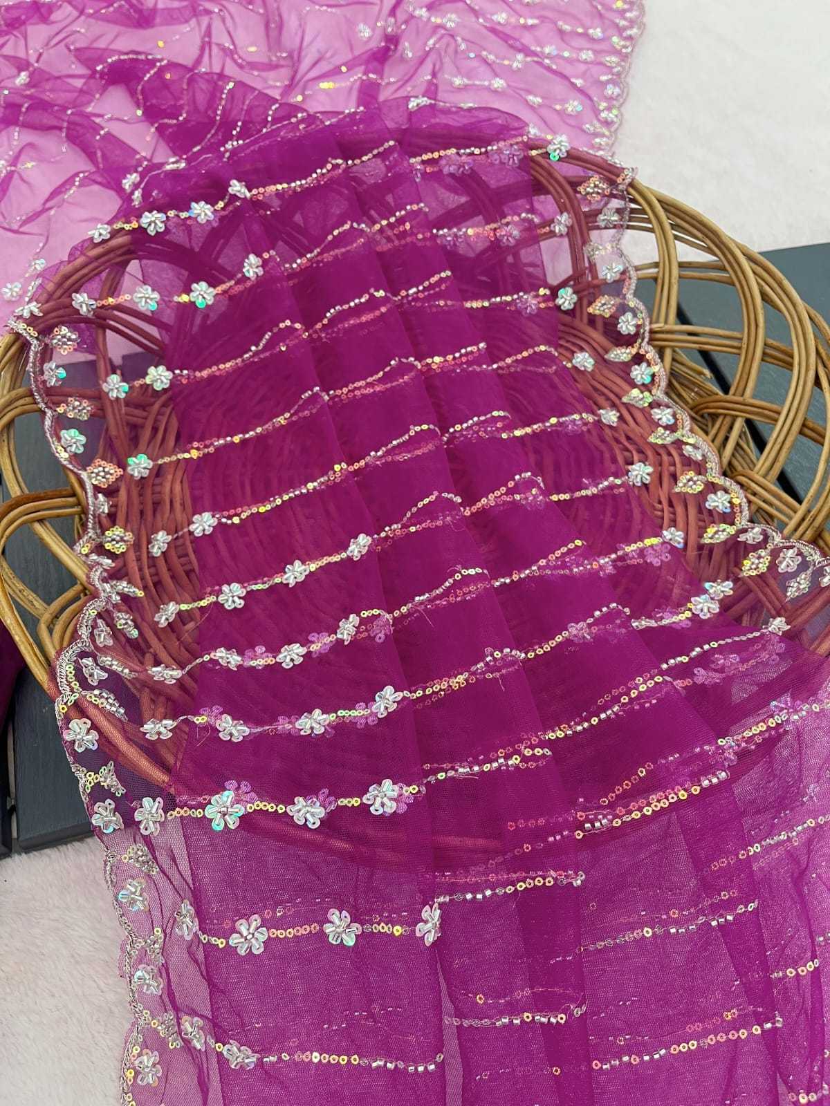 Soft Net Designer Saree in Red
