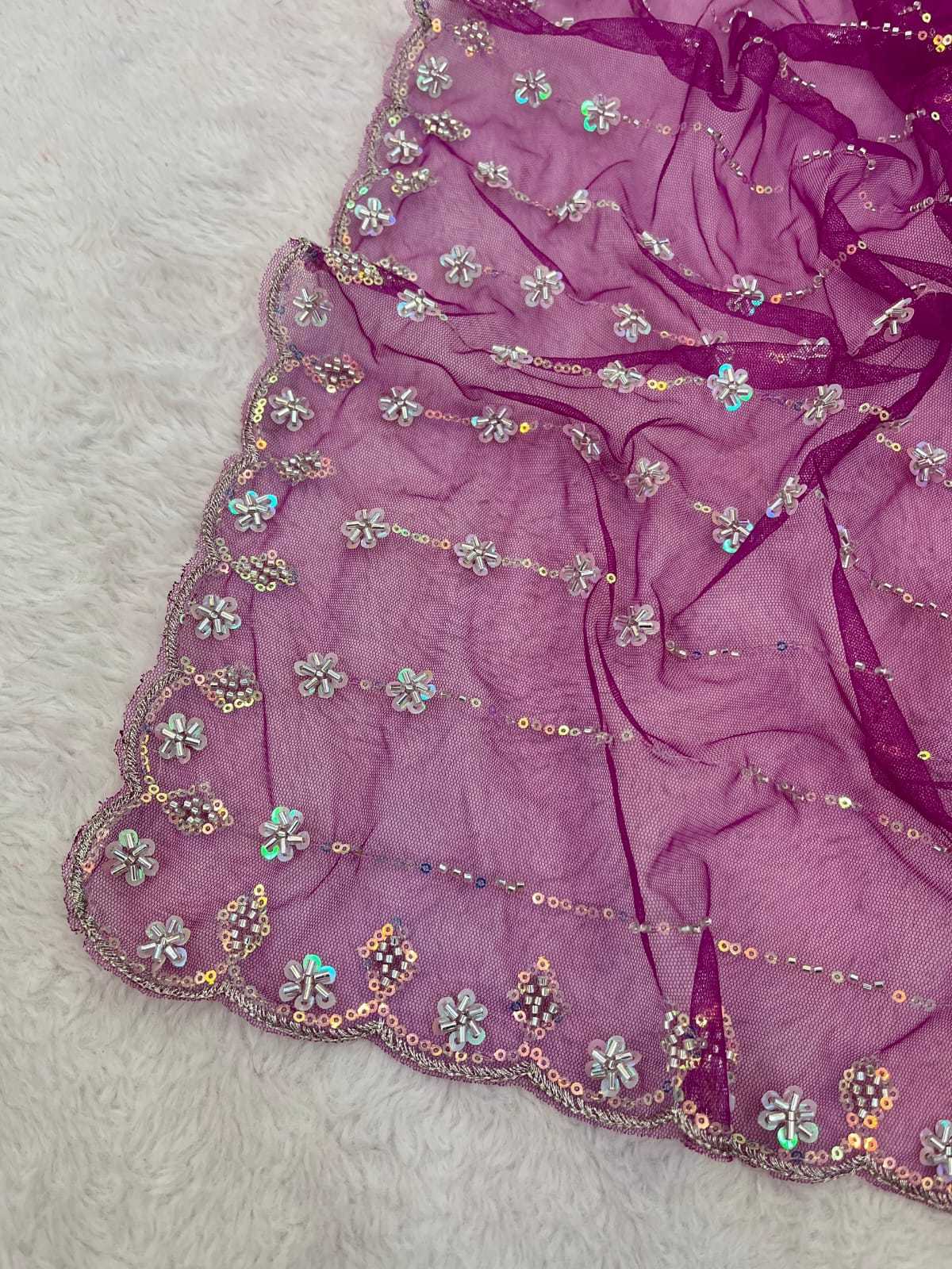 Soft Net Designer Saree in Red