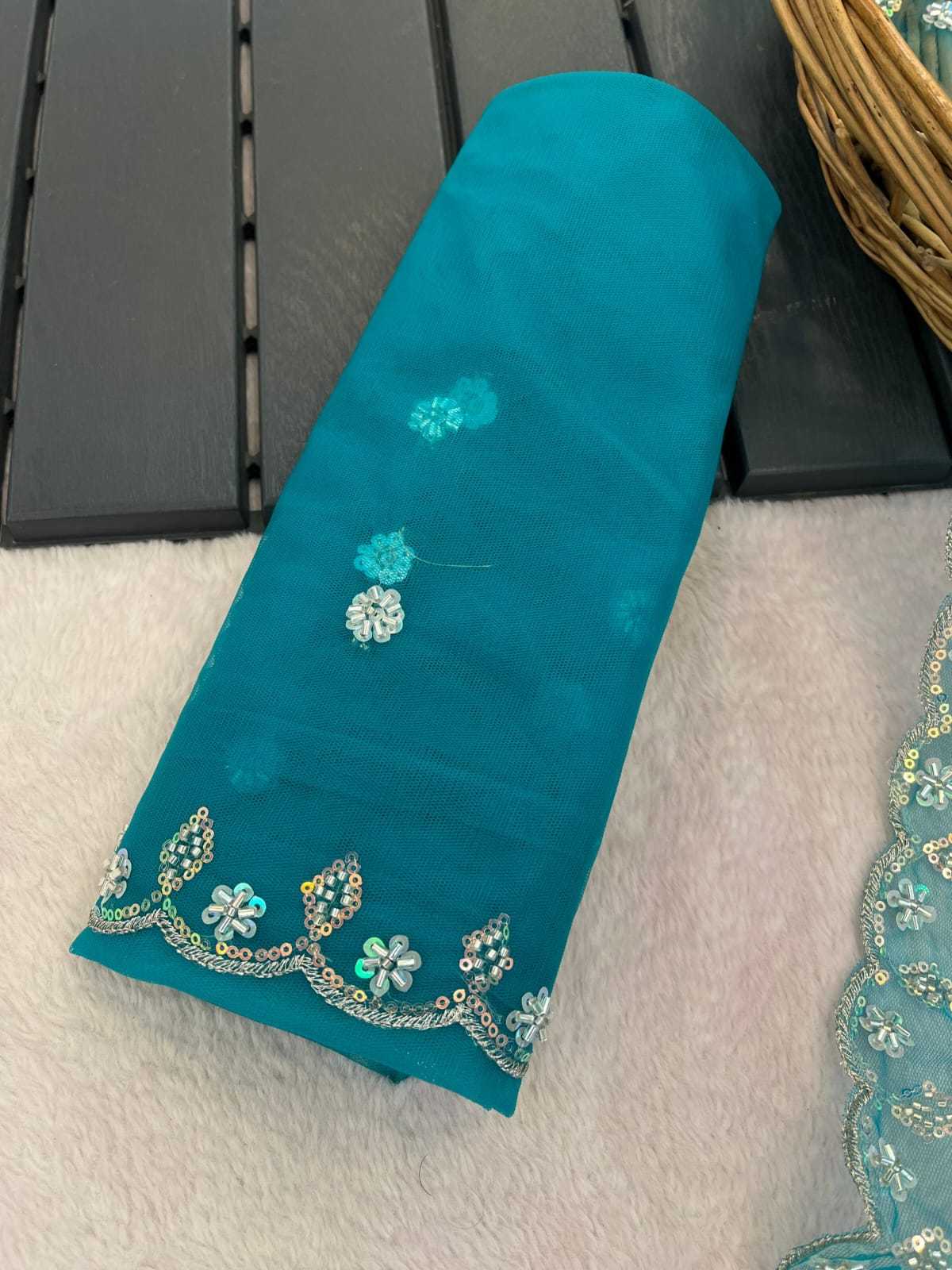 Soft Net Designer Saree in Red