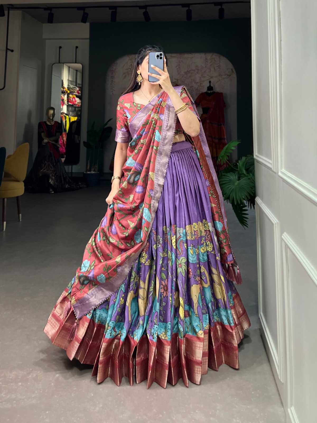 Soft Silk Designer Lehenga in Lavender