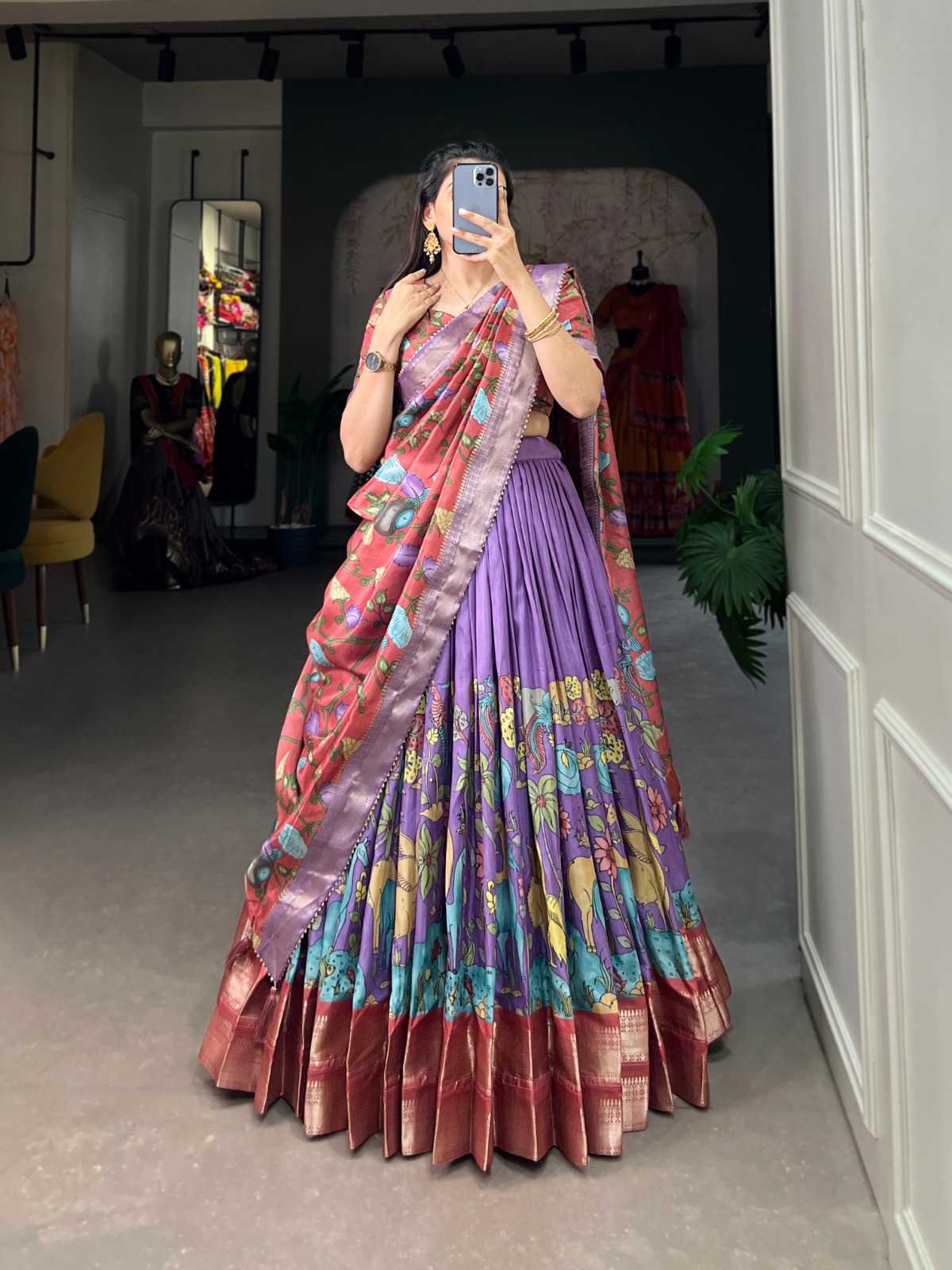 Soft Silk Designer Lehenga in Lavender