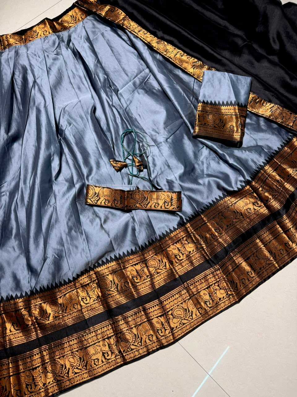 Soft Silk Designer Lehenga in Off White