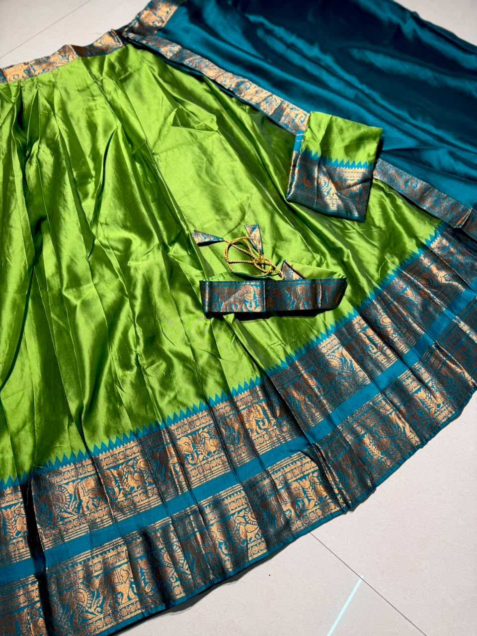 Soft Silk Designer Lehenga in Off White