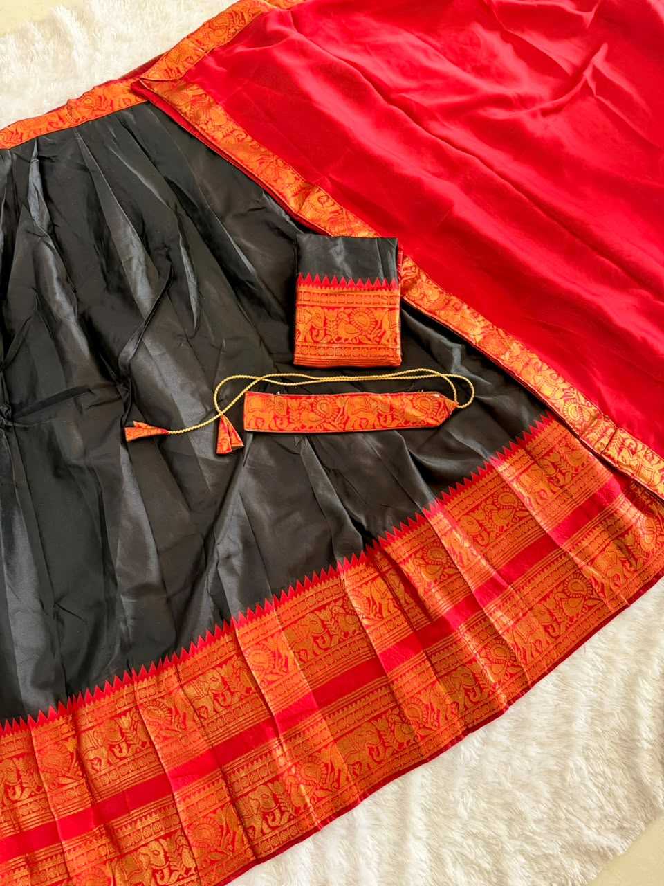 Soft Silk Designer Lehenga in Off White