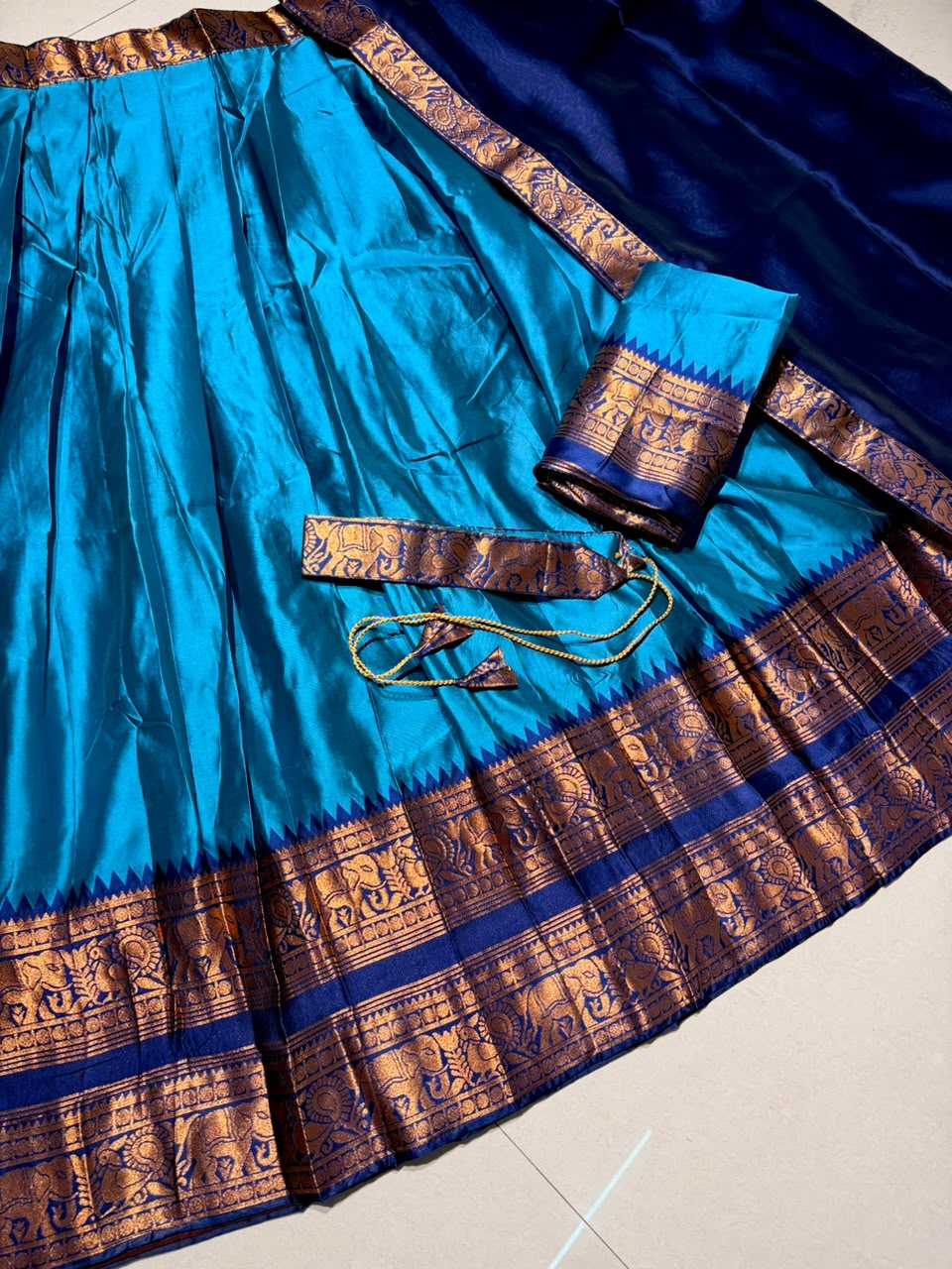 Soft Silk Designer Lehenga in Off White