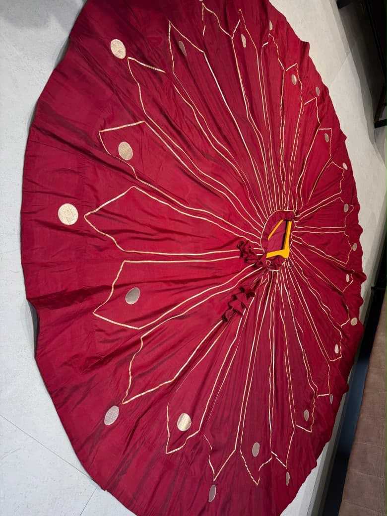 Soft Silk Designer Lehenga in Rani