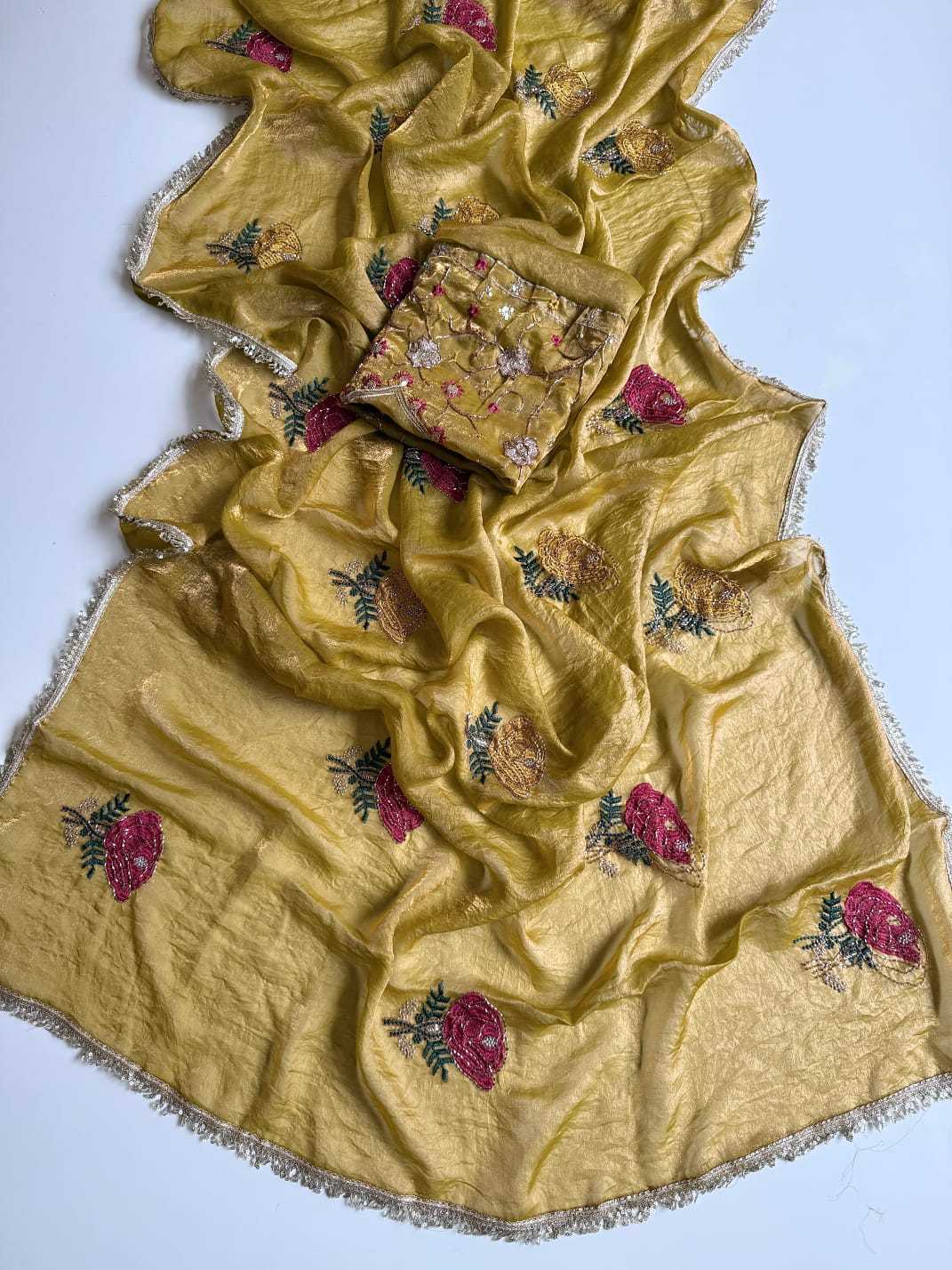 Space Silk Soft Saree in Rust
