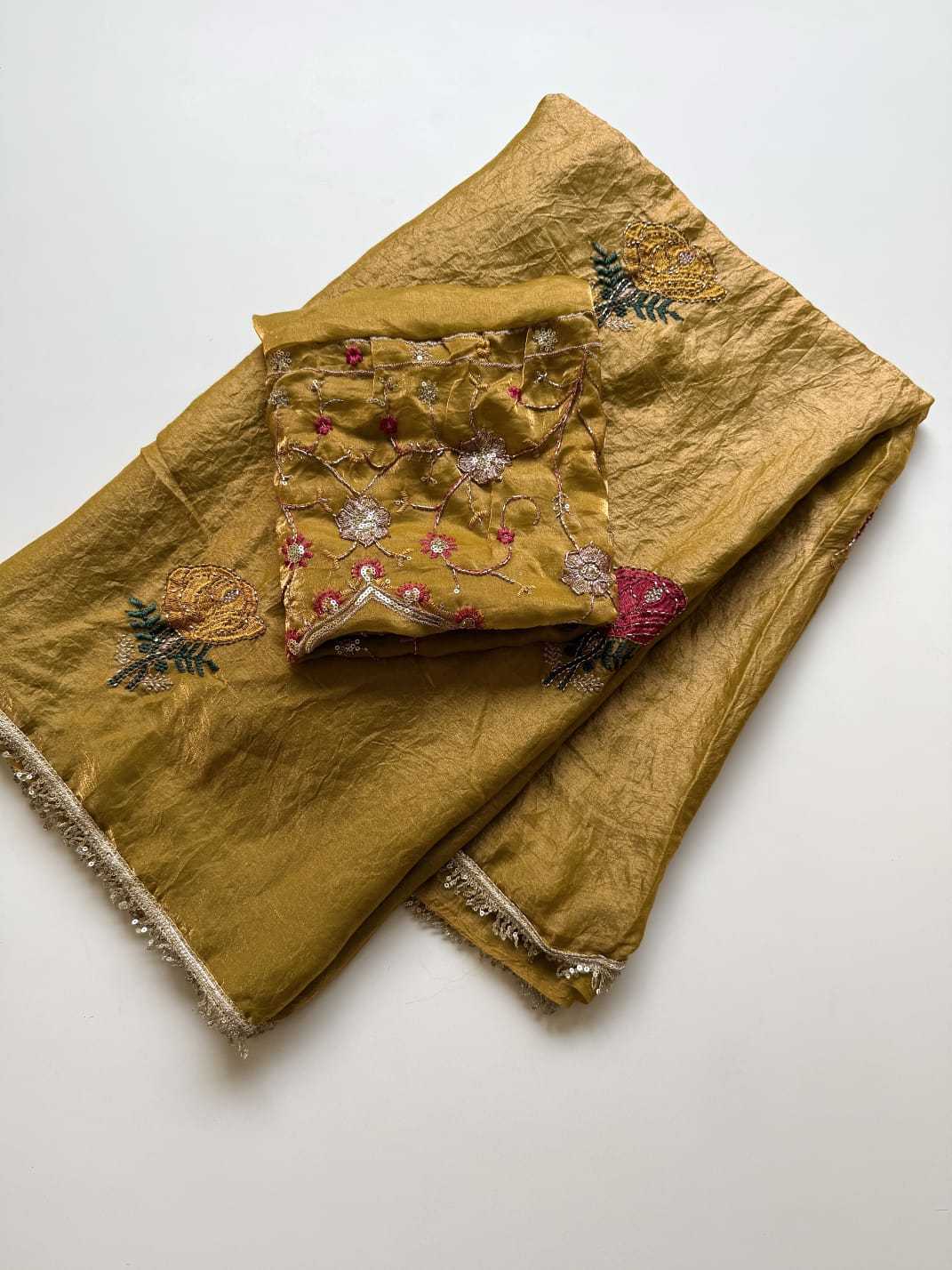 Space Silk Soft Saree in Rust